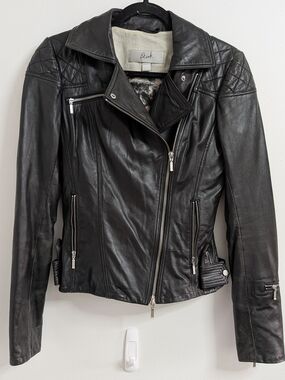 Blink Black Leather Asymmetrical Moto Jacket